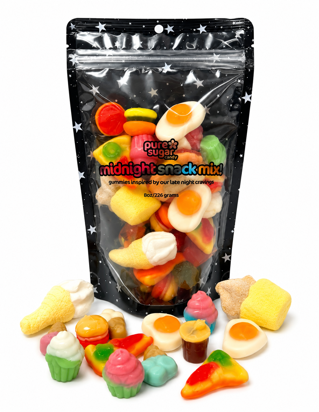 Midnight Snack Gummy Candy Mix - 1/2 pound – Pure Sugar Candy