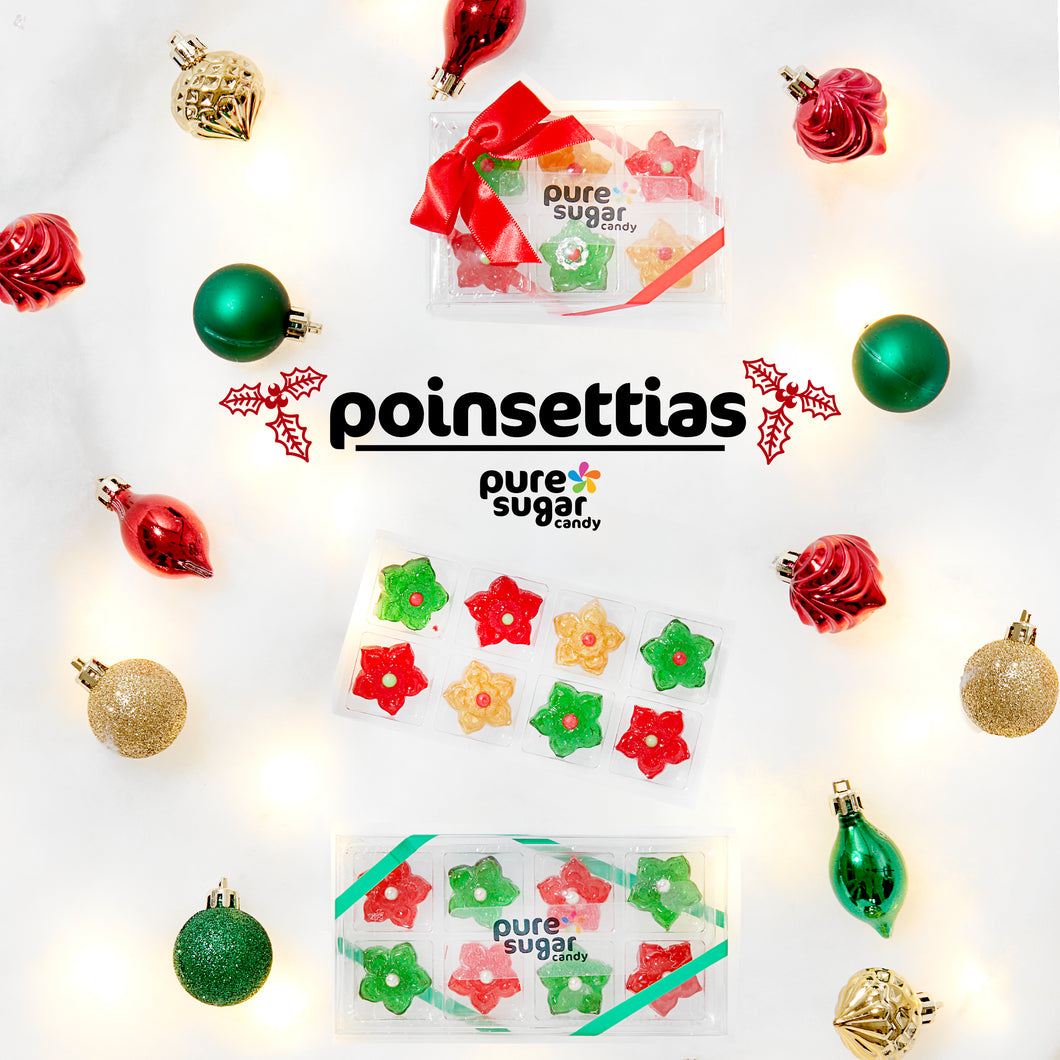 Christmas Holiday Poinsettias/ Bite Size Hard Candy