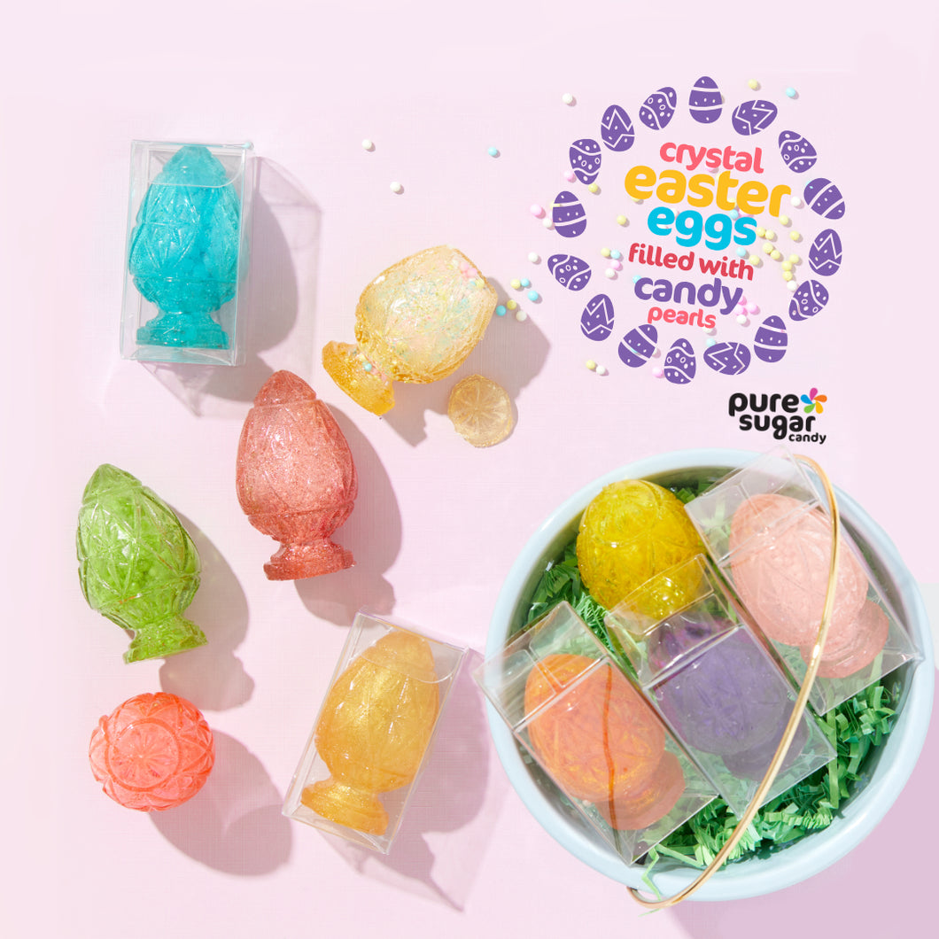 Hollow Hard Candy - Crystal Eggs filled with Candy Pearls